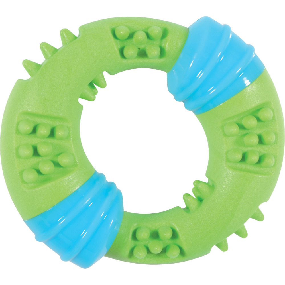 Jouet anneau sunset 15 cm vert pour chien