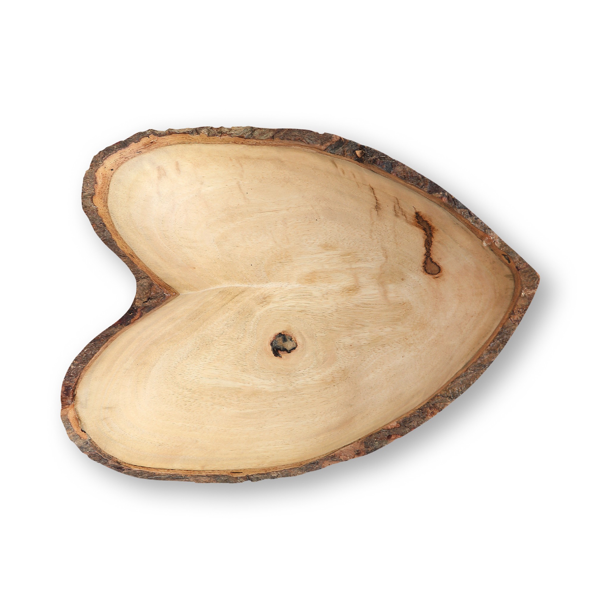 Schale in Herzform, groß, 'Mangoholz', natur, T 30 cm, B 23 cm, H 7 cm von fischer's lagerhaus