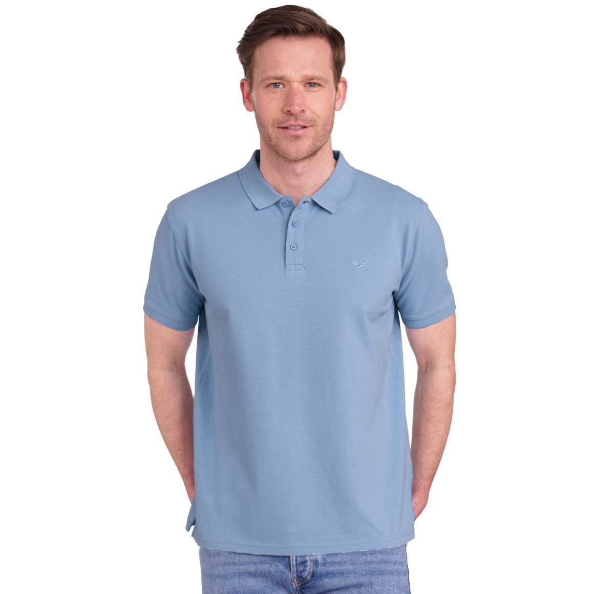 Jonas Nielsen Herren Poloshirt unifarben hellblau