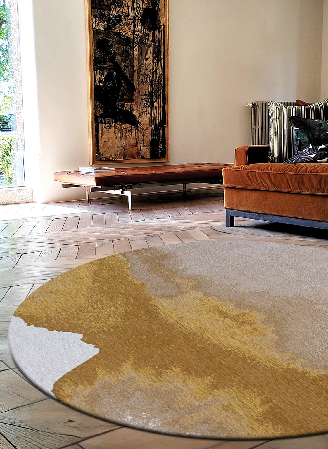 Ecorugs vloerkleed Lagoon yellow ∅ 240 cm