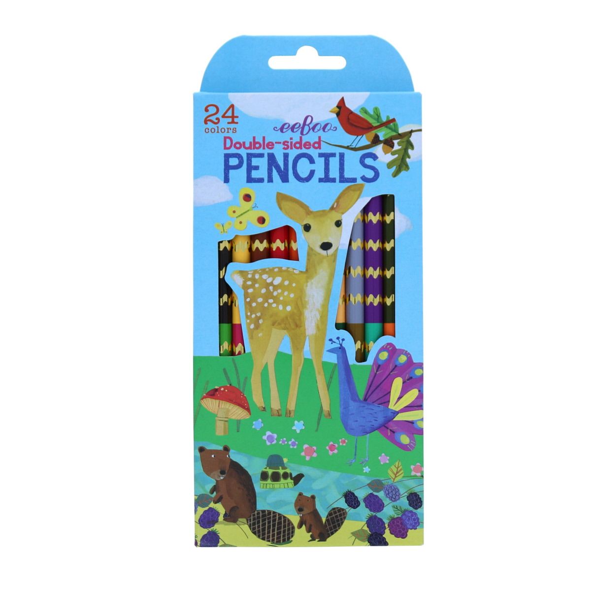 Lot de 12 crayons double face 