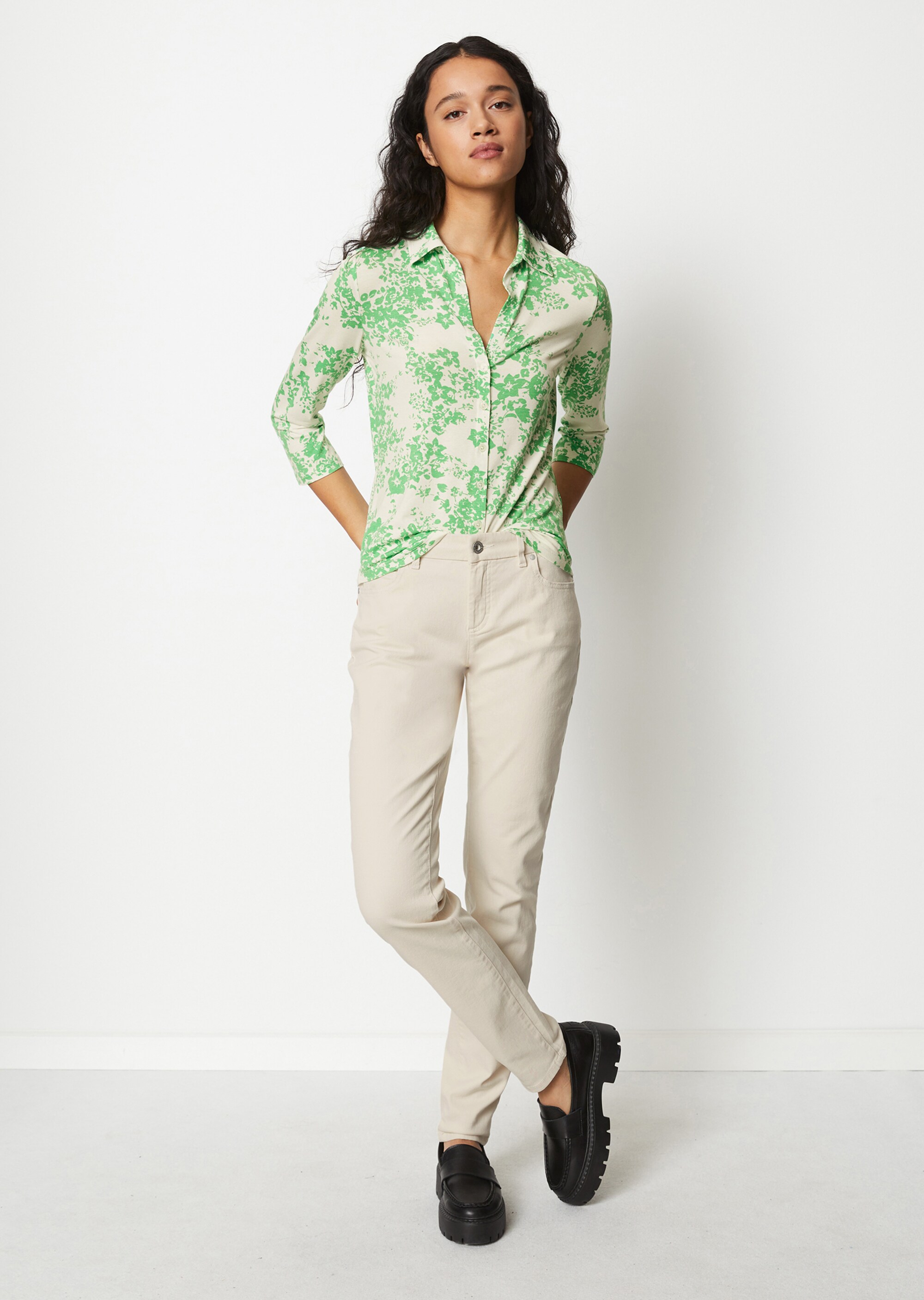 Jersey-Print-Bluse regularaus LENZING™ ECOVERO™