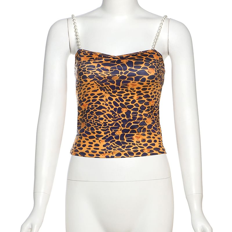 Weaveal - Camisoletop met patroon en imitatieparelbandjes