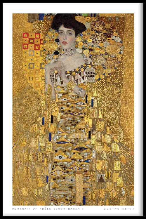 Walljar poster ingelijst - Gustav Klimt - Portret Van Adèle Bloch-Bauer I Poster ingelijst - 50 x 70 cm