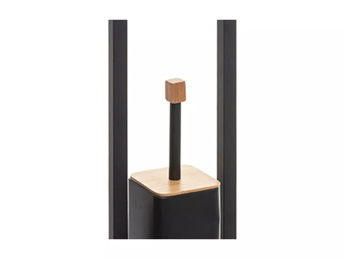 WELL HOME - Porte-papier toilette 'Natureo' avec porte-brosse en noir fonctionnel Ø20x60cm