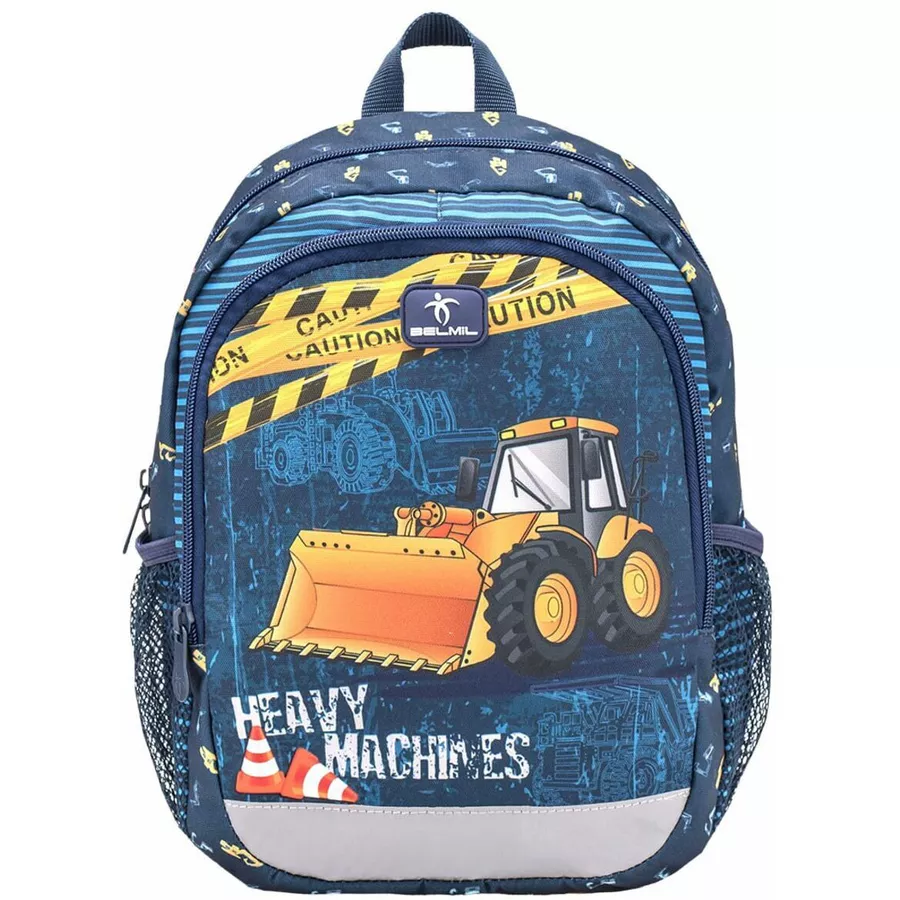 Belmil Kindergartenrucksack Kiddy Plus Kindergartenrucksack für 3-6 Jährige Kinder mit Brustgurt Heavy Machinery