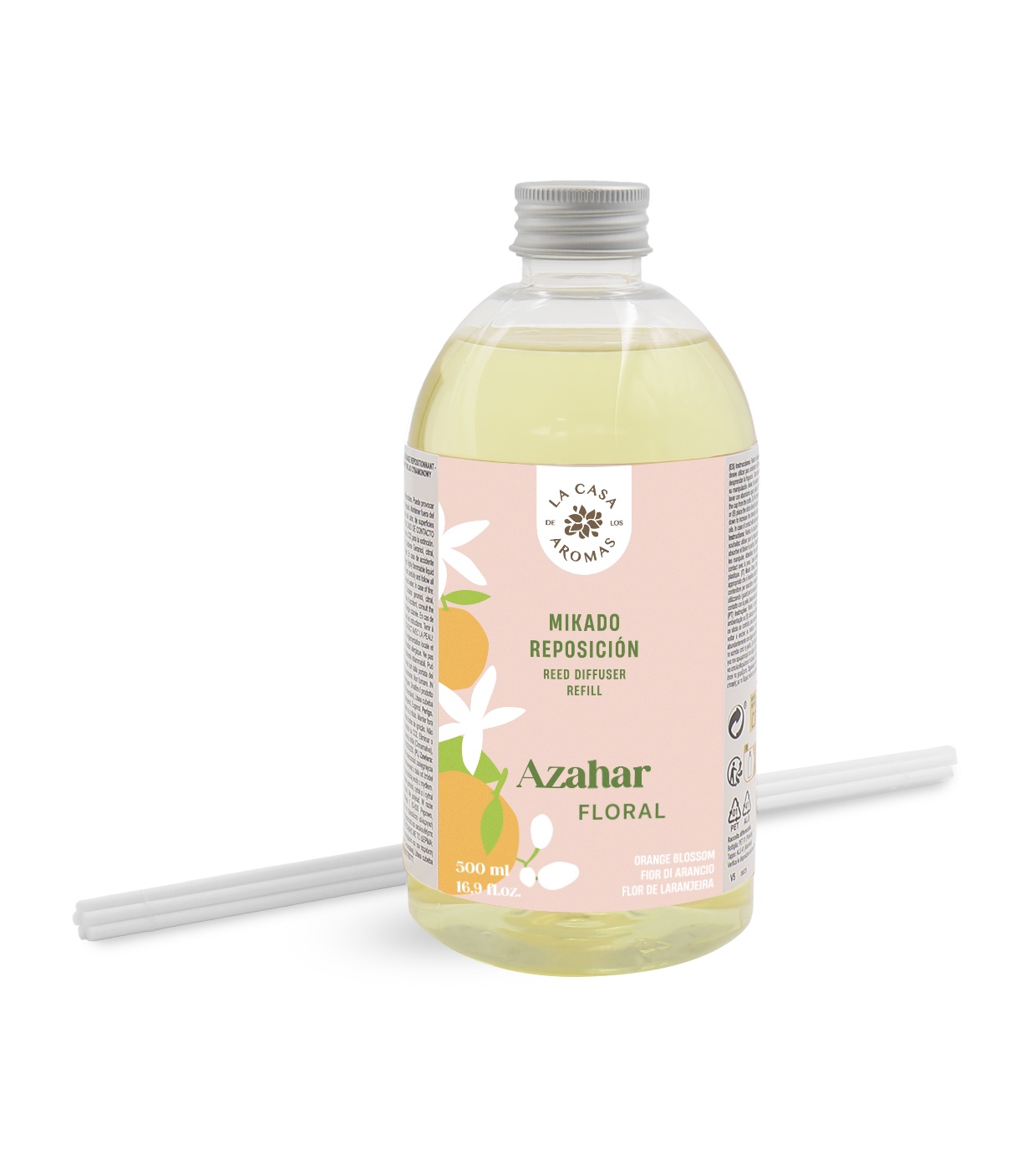 La Casa de los Aromas - Refil de ambientador Mikado 500ml - Flor de laranjeira