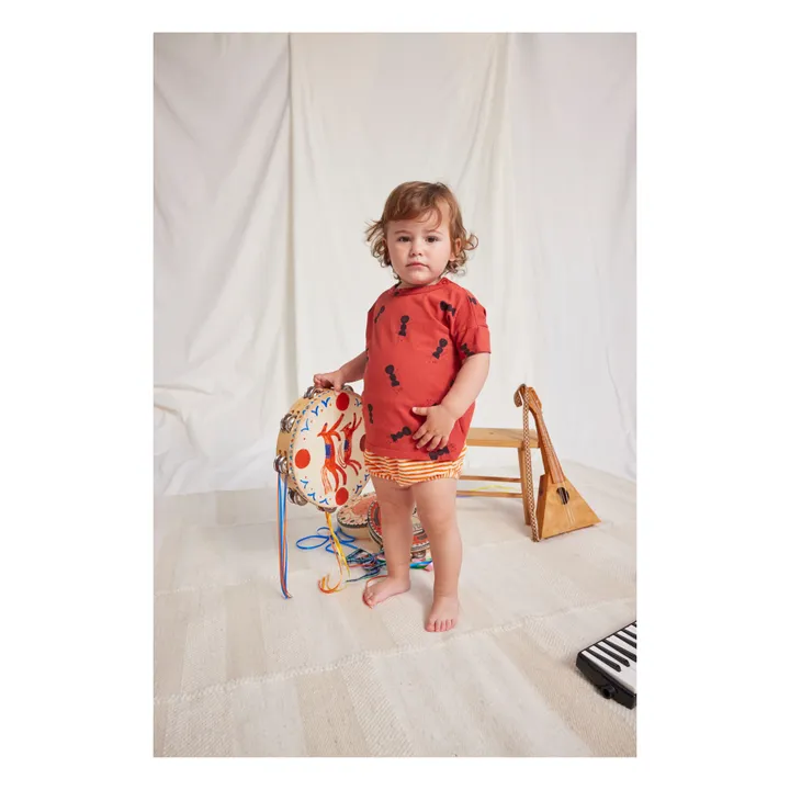 Bobo Choses Bloomer Coton Bio Eponge Rayé | Orange