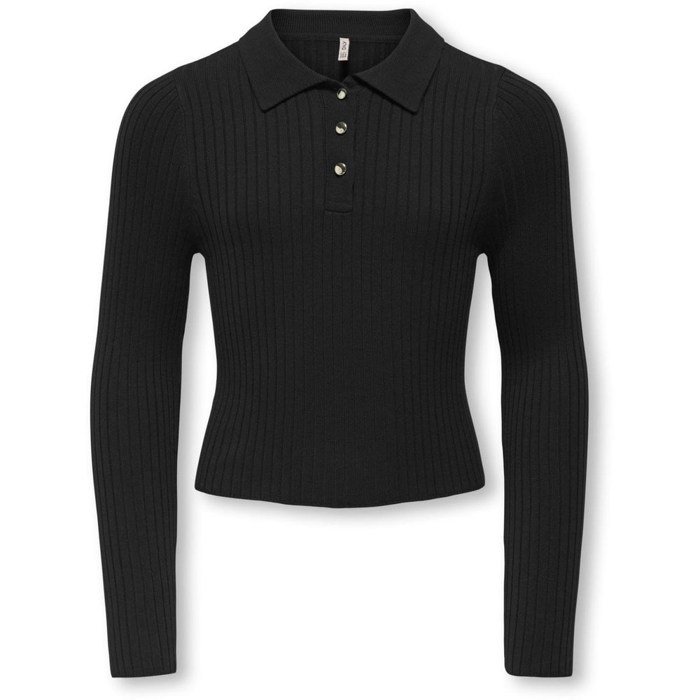 Køb kids ONLY Black Gold Button Kogmila Ls Rib Knap Polo Neck Cp Knt