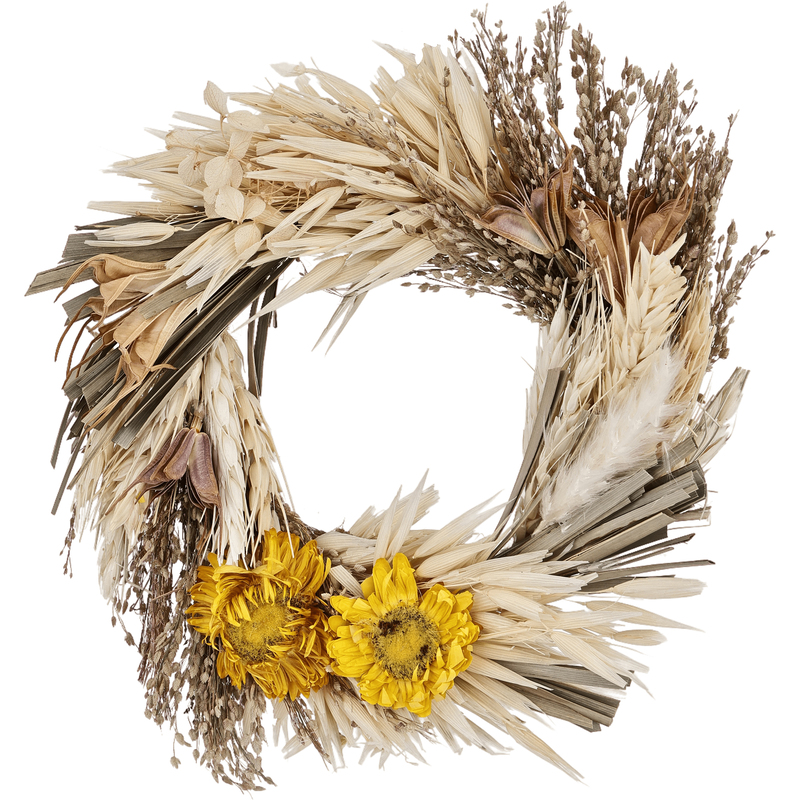 EGLO Trockenblumen-Kranz Minalin, Ø16 cm, beige
