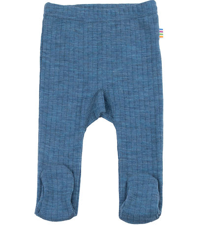 Joha Leggings m. Füße - Wolle - Denimblau