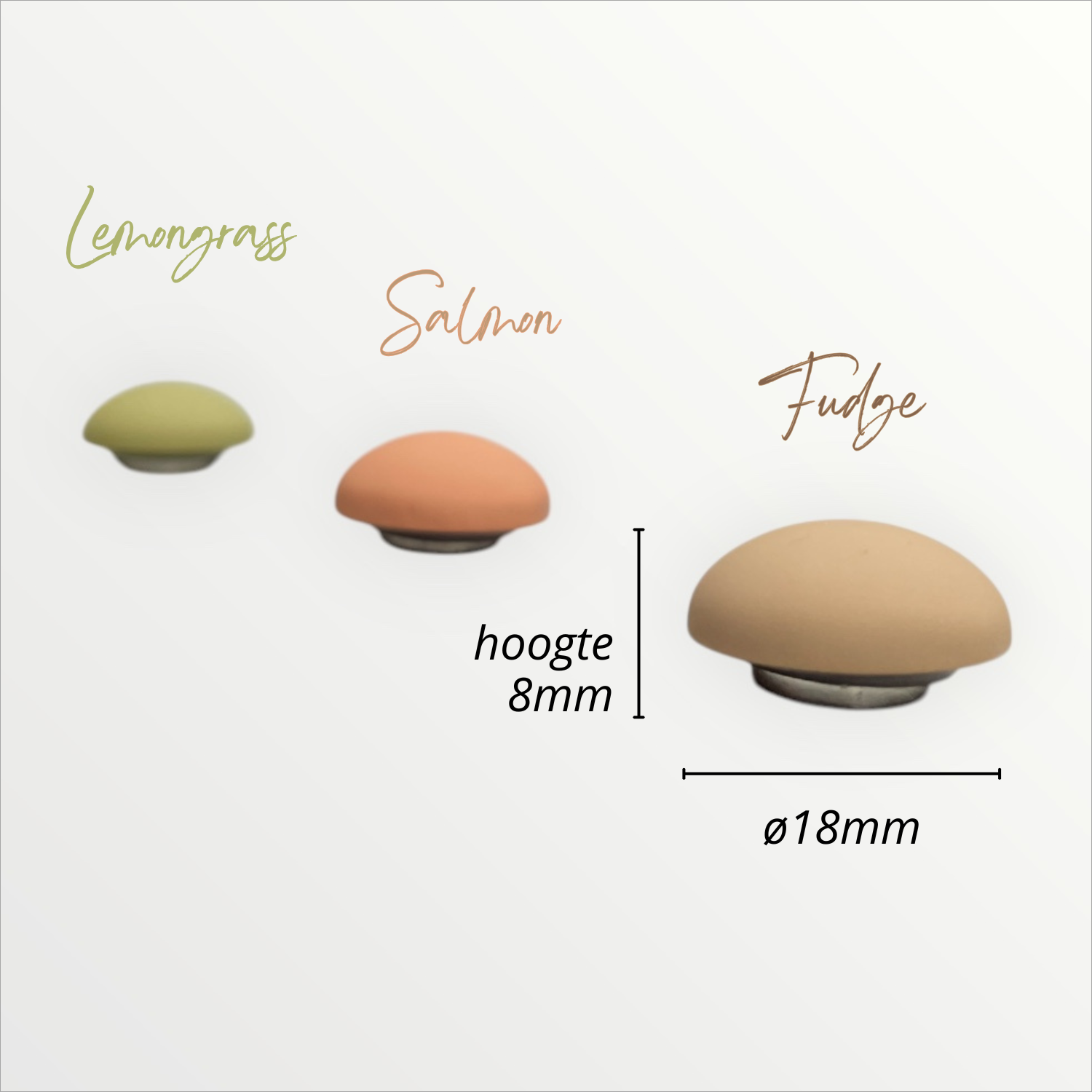 9x magneet - Fudge/Salmon/Lemongrass