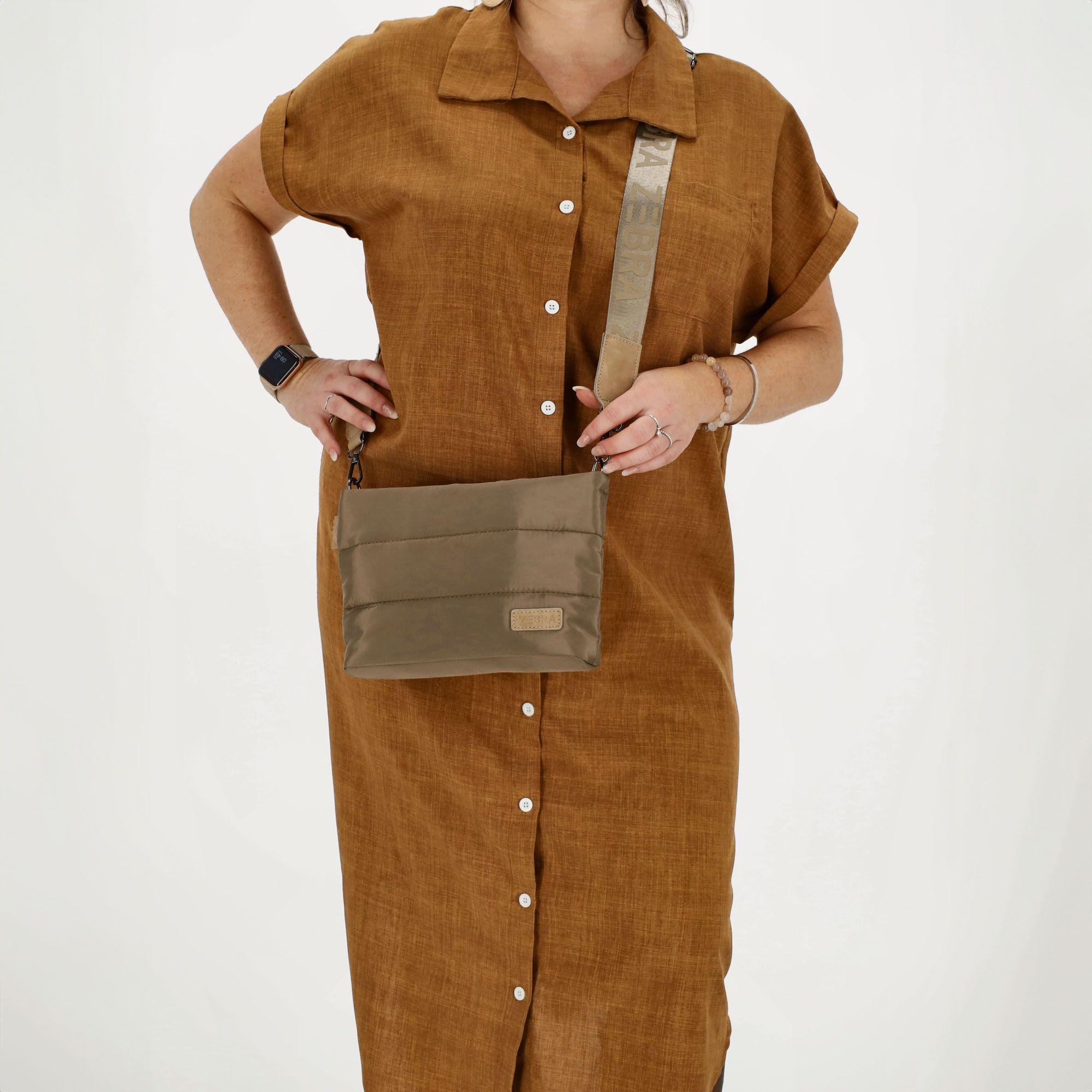 Zebra Trends Elske Schoudertas Donkertaupe