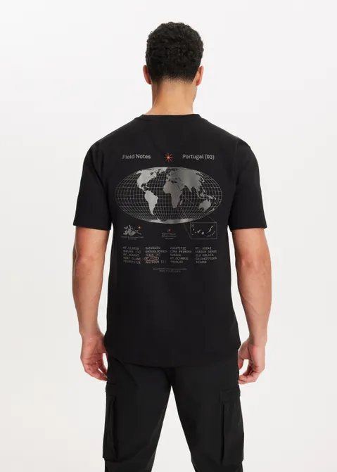 T-shirt met print world zwart (ZWART)