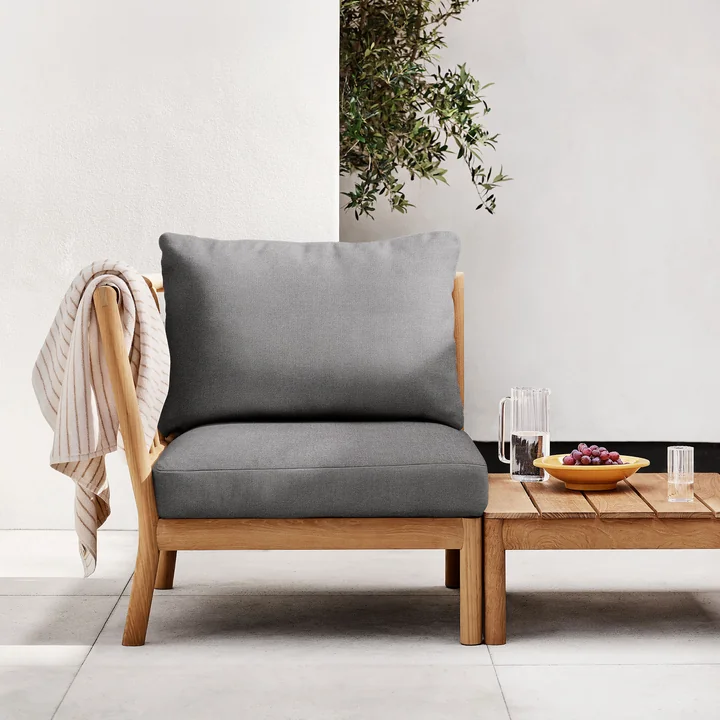 Fritz Hansen - Skagerak Tradition Outdoor Sofa Eckmodul, Teak / light sand