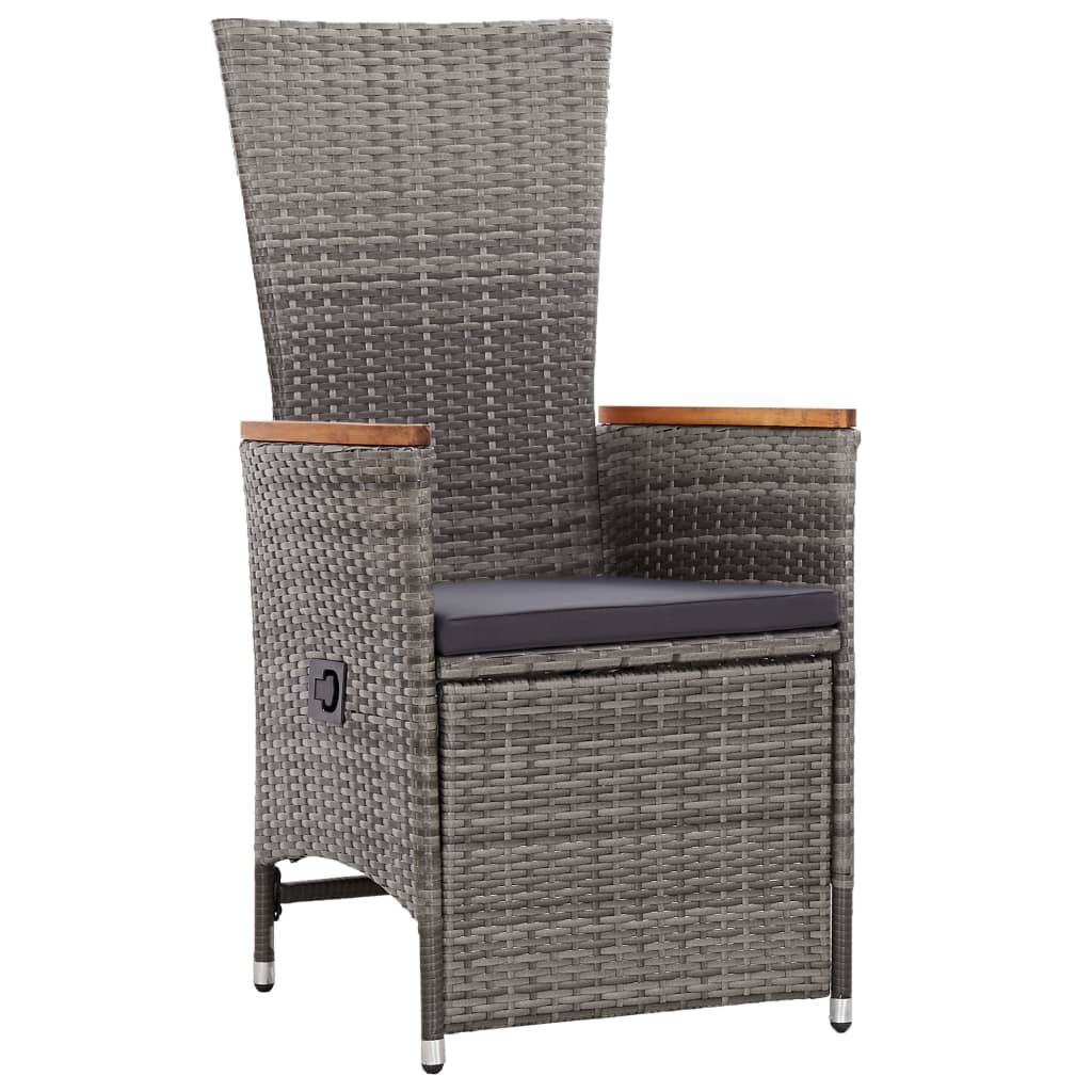 Ensemble de salle à manger de jardin meuble extérieur avec coussins 7 pièces gris