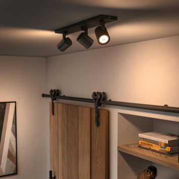 Philips Hue Runner opbouwspot 3x5W zwart incl. switch en bluetooth