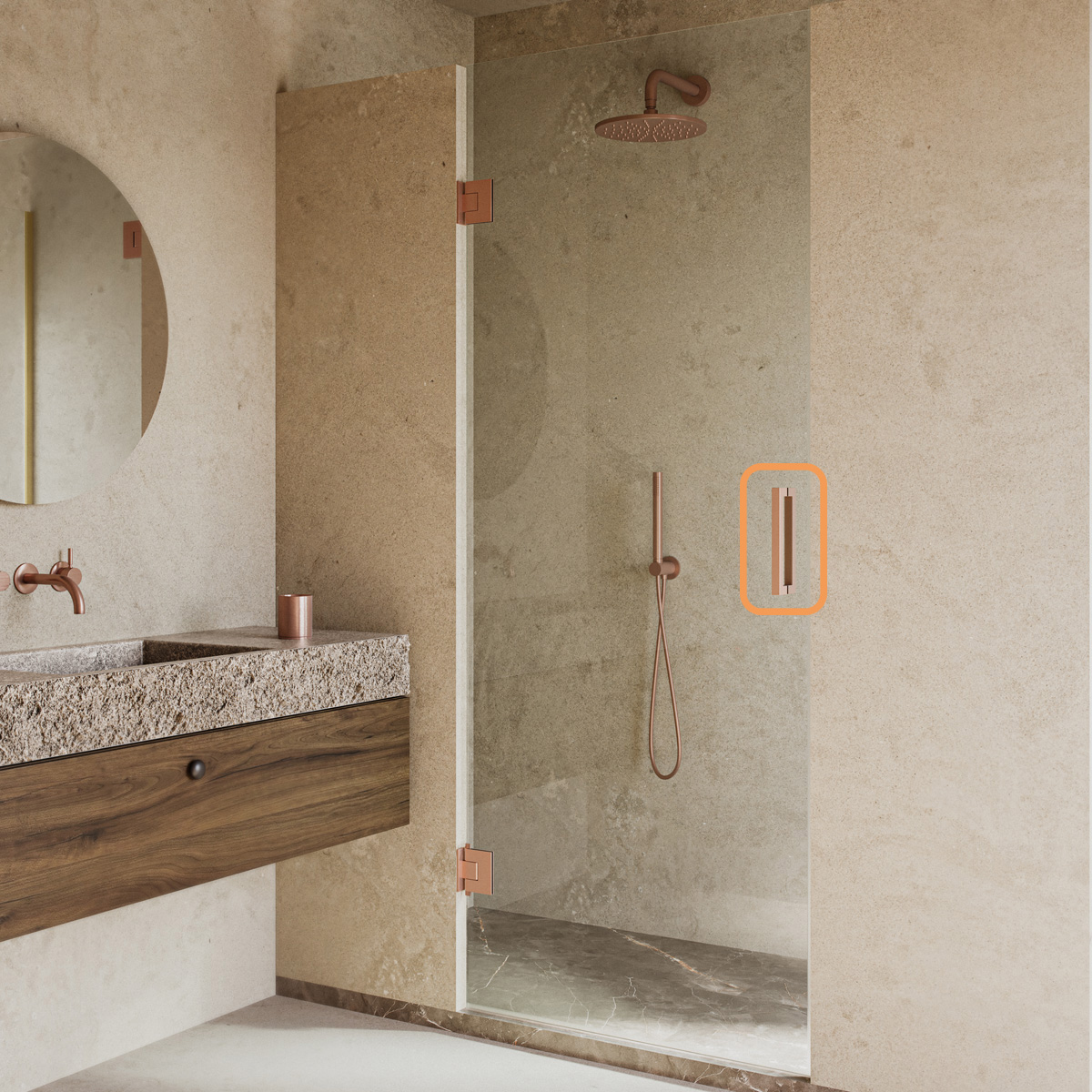 Saniclear Modern Copper handvat geborsteld koper
