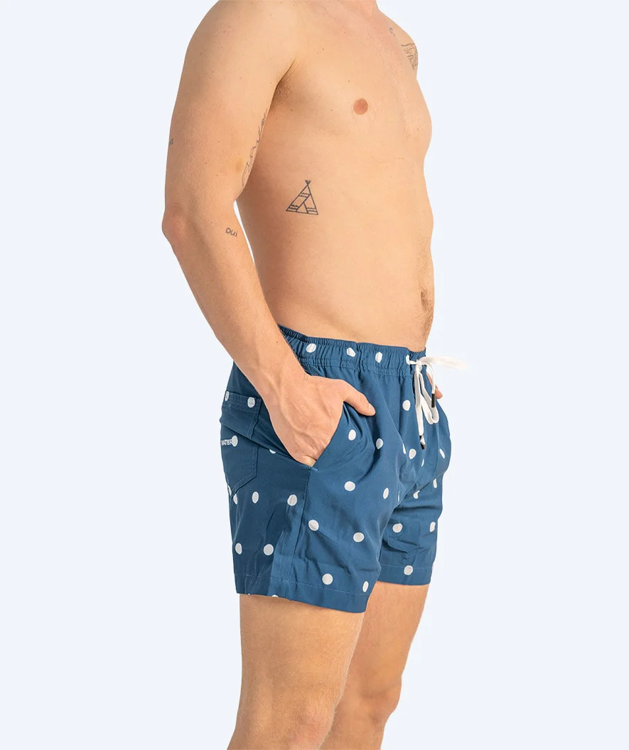 Watery badeshorts til mænd - Clifford Eco - Mørkeblå/hvid