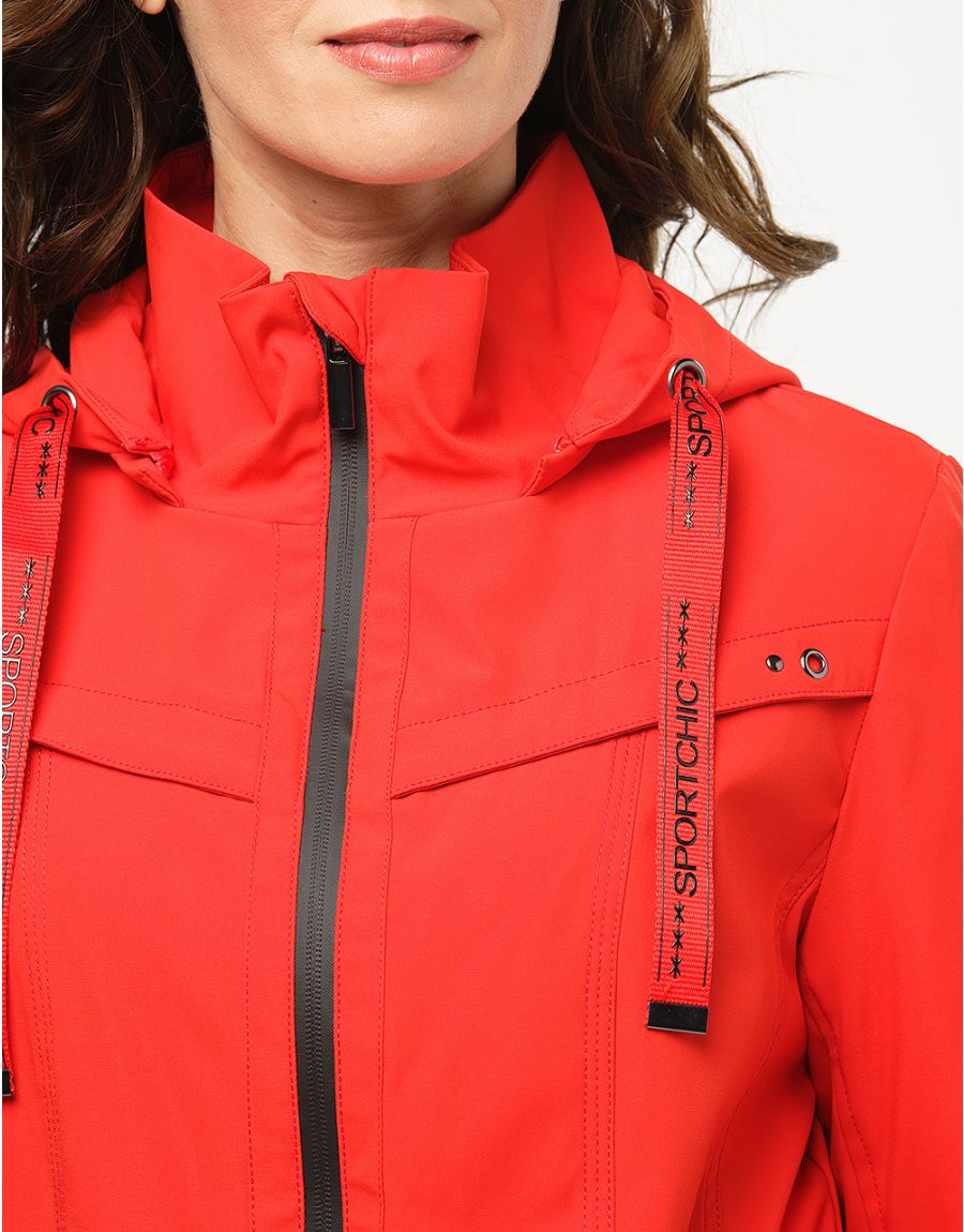 Parka courte rouge