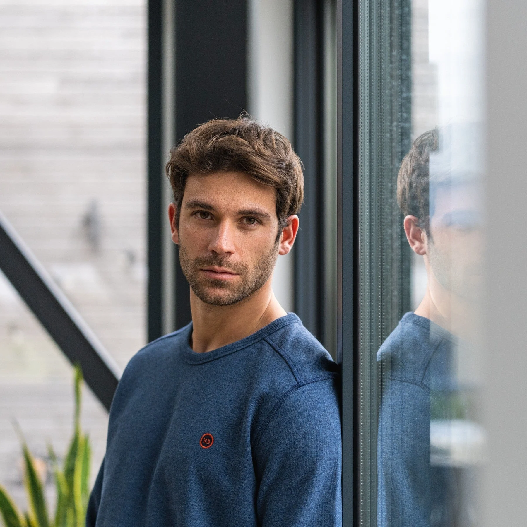 Sweatshirt backpacker en coton biologique | Bleu