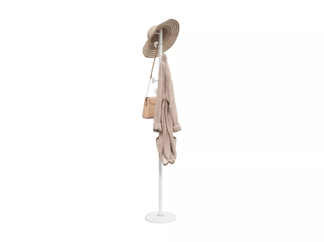 Porte-manteau blanc 176 cm fer enduit de poudre