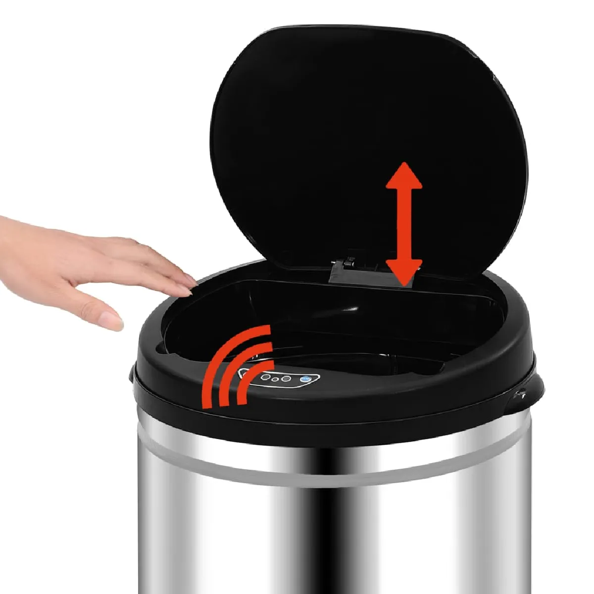 vidaXL Poubelle à capteur - 30L - Argenté