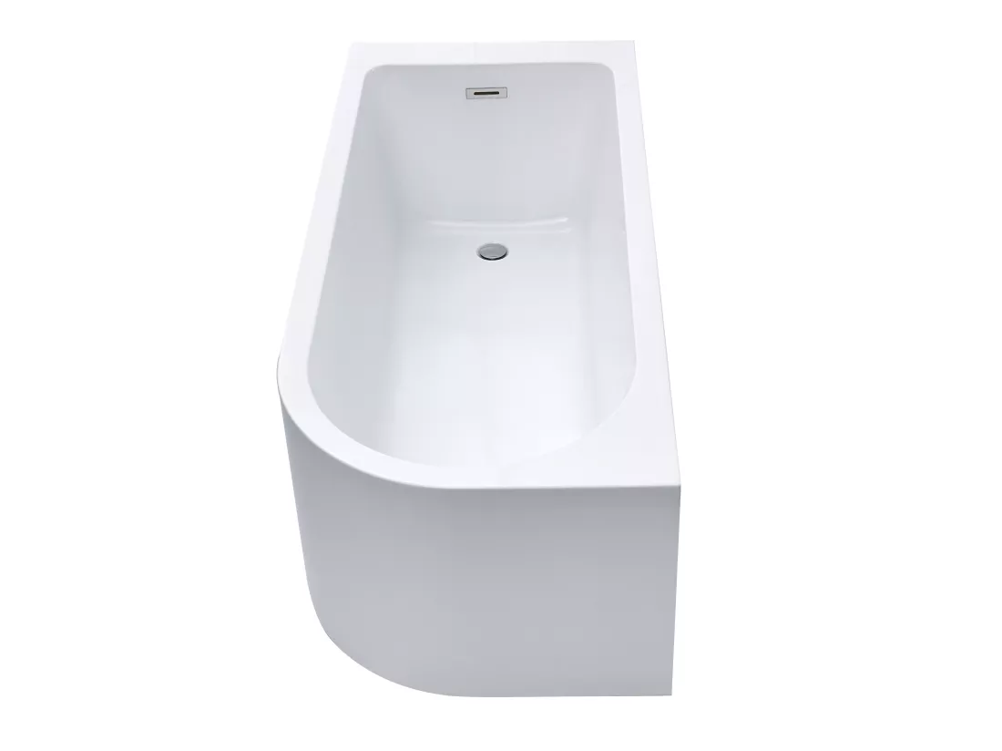 Baignoire d'angle - 201L - 150 x 75 x 58 cm - Blanche - Angle gauche - ANIKA
