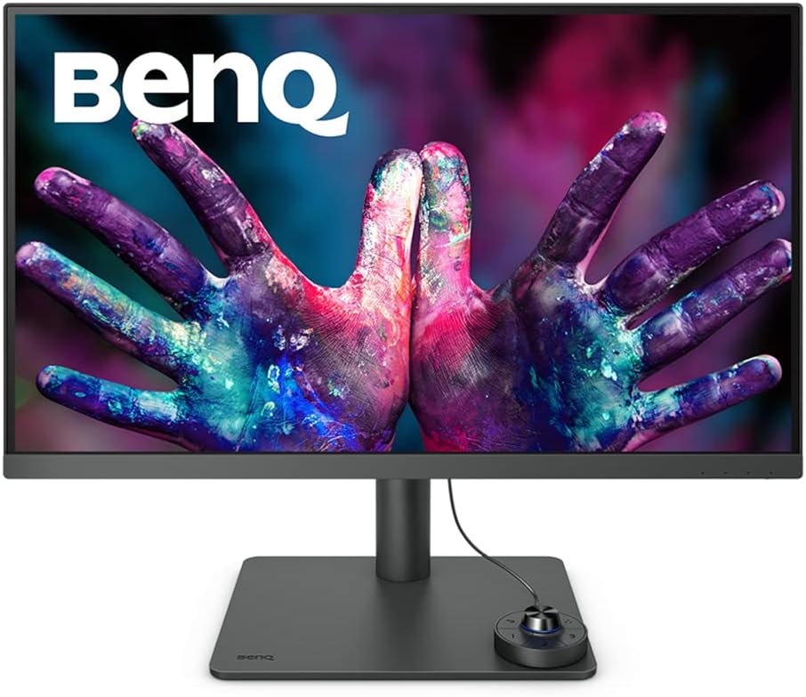 BenQ PD2705U Moniteur Designer (Technologie AQCOLOR, 27 pouces, 4K UHD, IPS, P3 Wide Color, Chargement USB-C, DP / HDMI, KVM, Hauteur réglable) Compatible avec MacBook