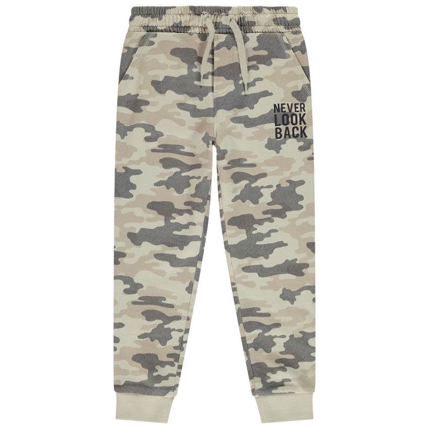 Jogging molleton imprimé camouflage pour garçon - Ecru