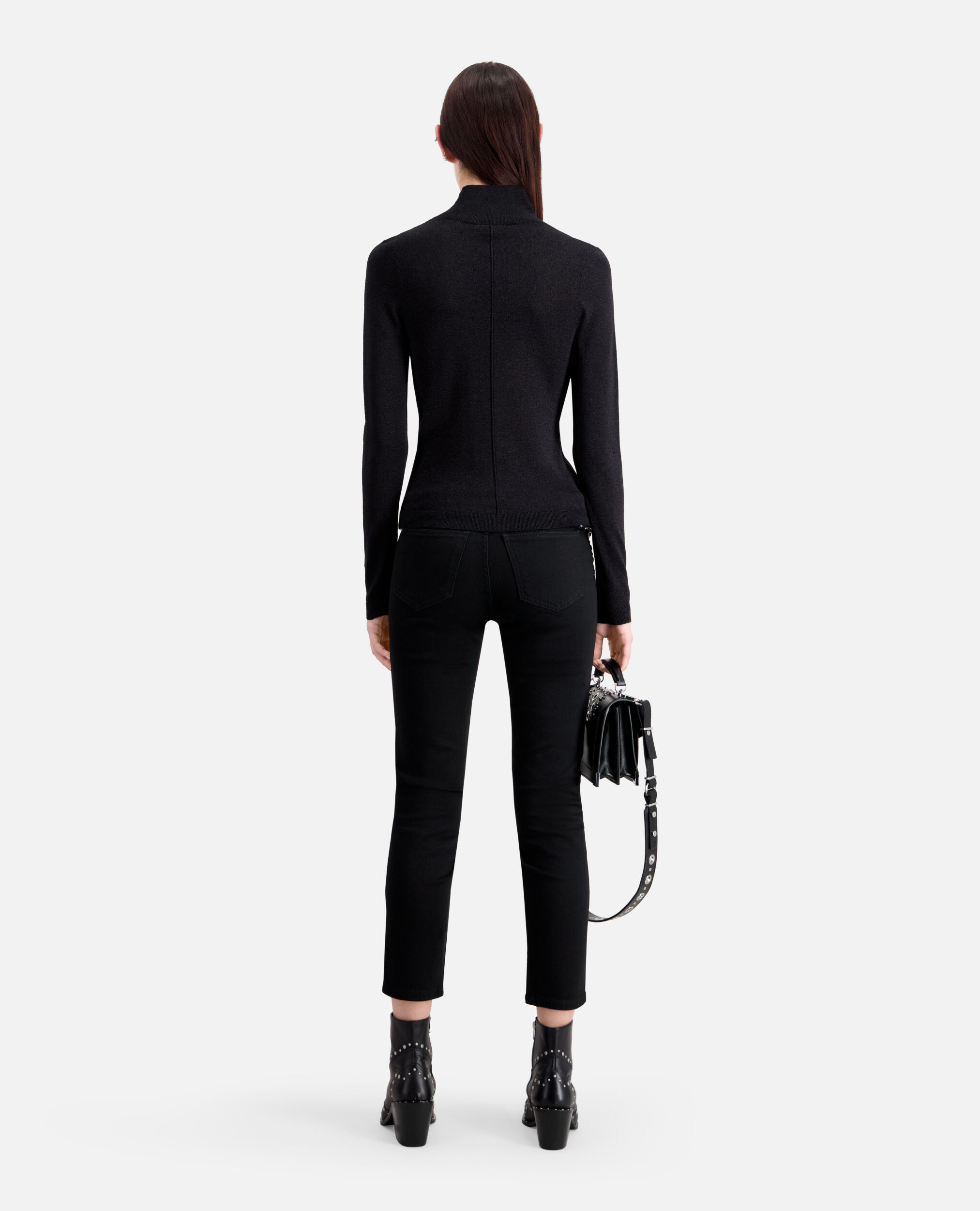 Black glitter effect sweater