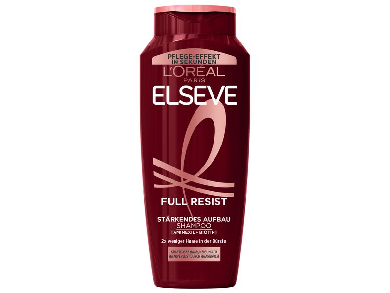 L'Oréal Elsève Shampoo Full Resist Stärkender Aufbau 250 ml Haarshampoo für kraftloses Haar stärkt und schützt vor Haarverlust durch Haarbruch
