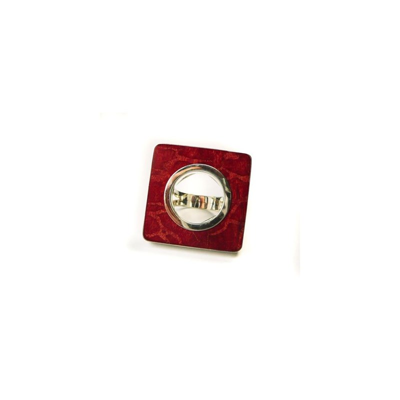 Bargue carrée en argent et gorgone rouge