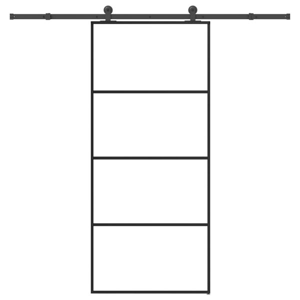vidaXL Porta Deslizante com Conjunto Ferragens 90x205cm Vidro Esg/alumínio - 235905414