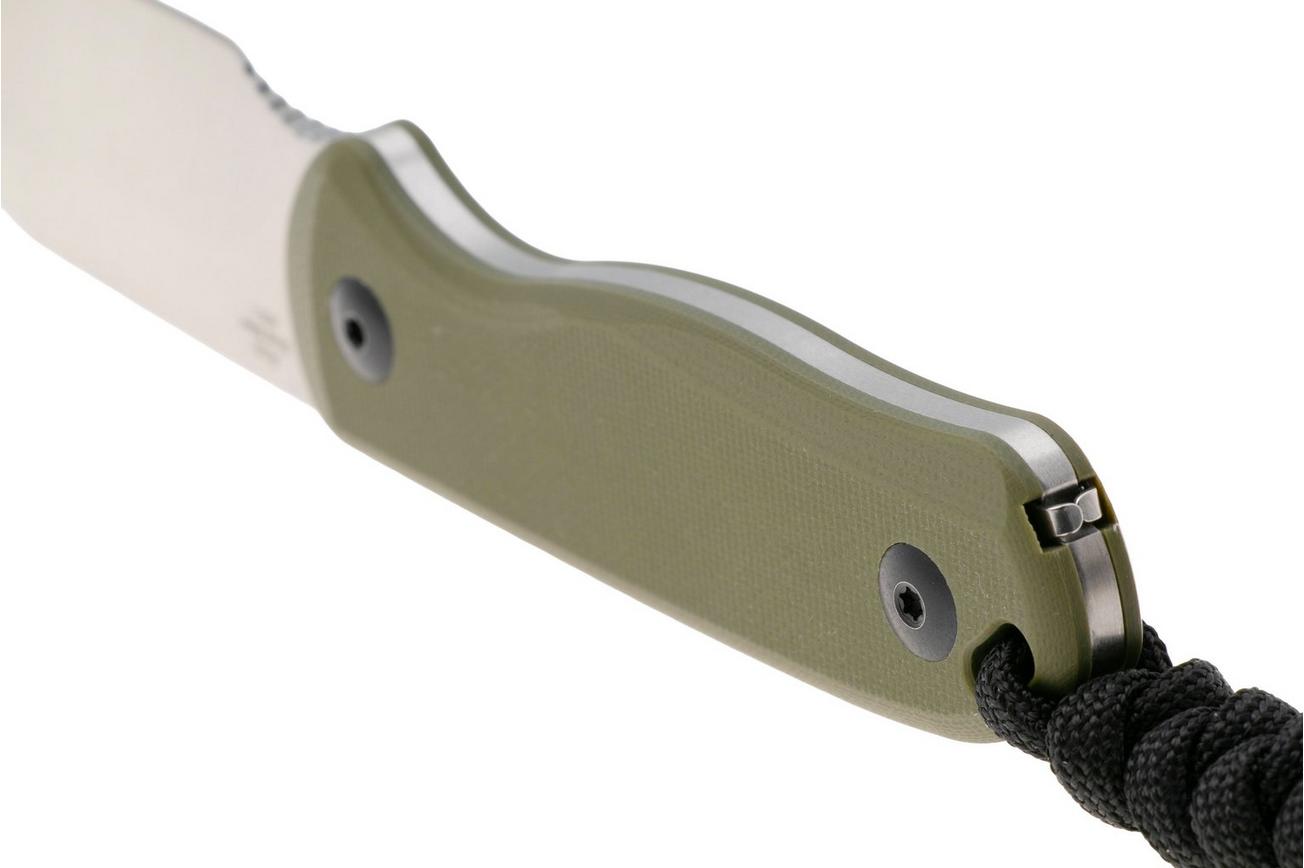 Kizer Drop Bear 1093A1 Satin AEB-L, Olive Green G10, vaststaand mes