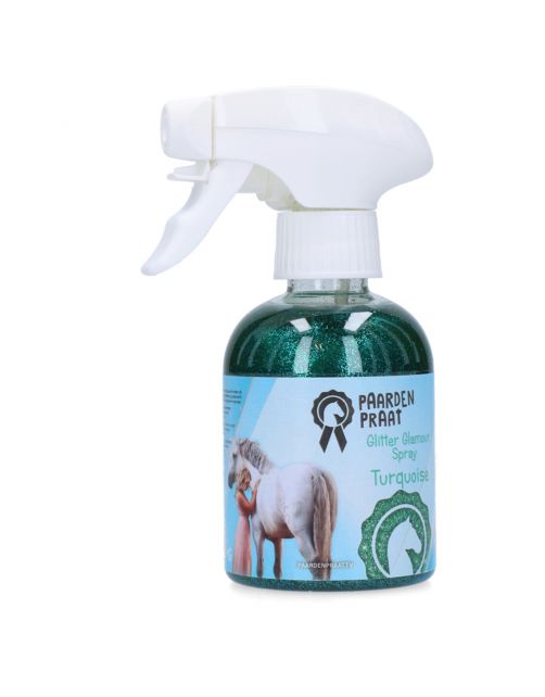 Paardenpraat Glitter Glamour Spray Turquoise - Huidverzorging - 250 ml Turquoise Spray