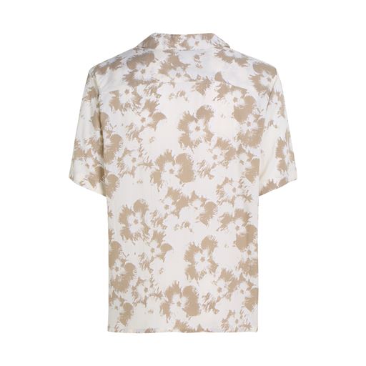 Calvin Klein Kortærmet Skjorte, Egret/ Fresh Clay Flowers, XL