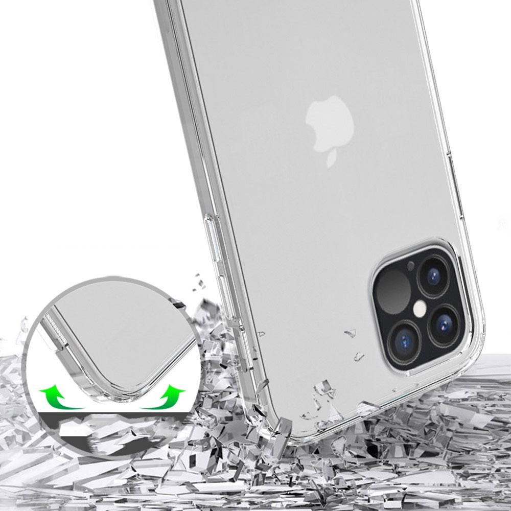 iPhone 12 / iPhone 12 Pro Hybrid Hülle TPU Bumper   Acryl Rückseite - Transparent