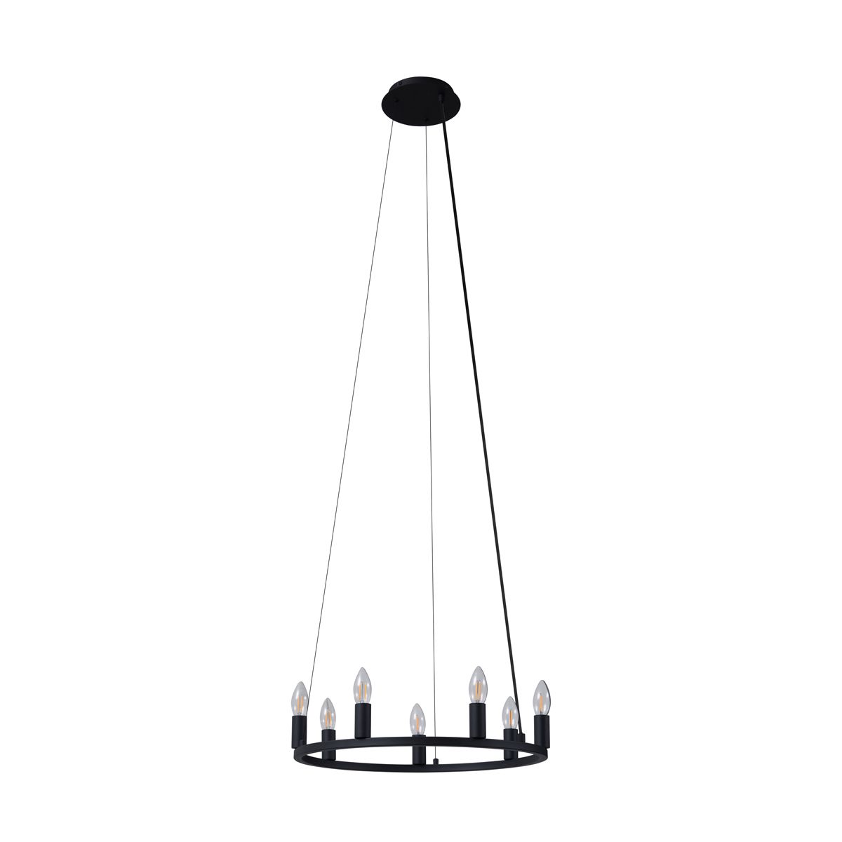 Industriële hanglamp zwart 7-lichts - Knight