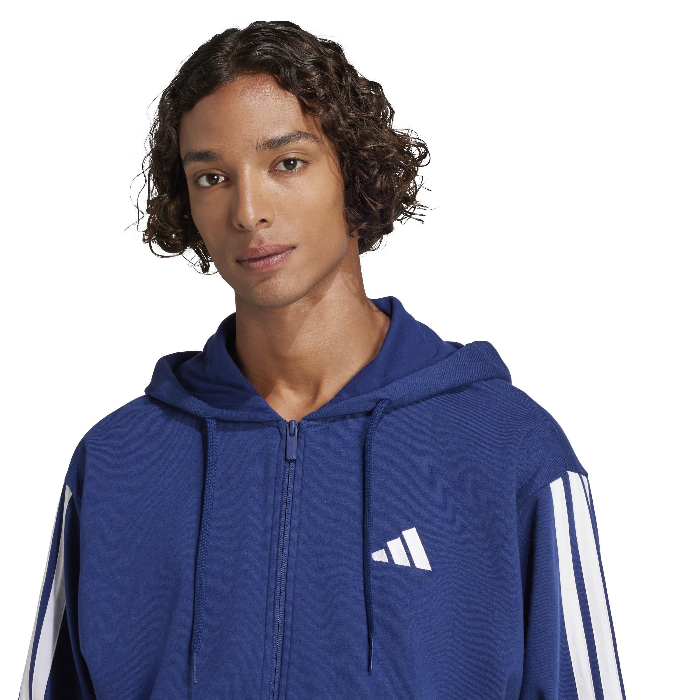 adidas Essentials French Terry 3 Stripes Zip Hoodie Mens