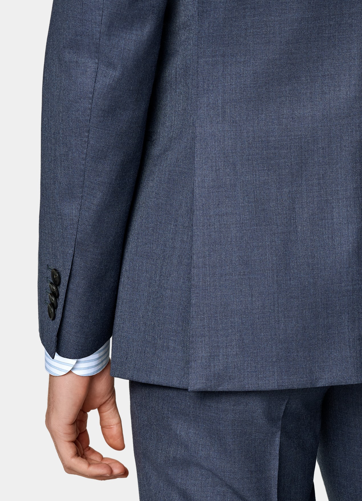 Costume Havana coupe Tailored bleu moyen