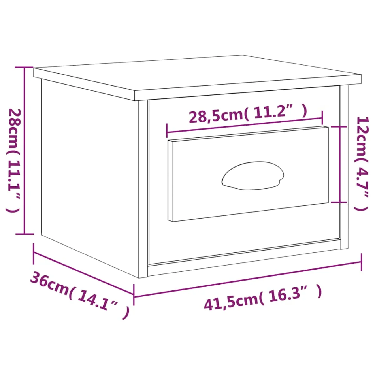 vidaXL Tables de chevet murales 2 pcs - Chêne sonoma