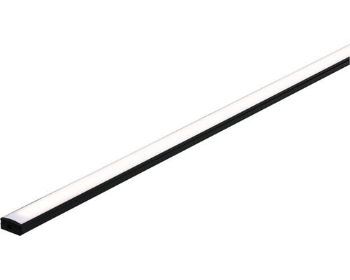 Paulmann aluminium profiel met witte diffuser, basis aluminium/zwart, 2,0 m