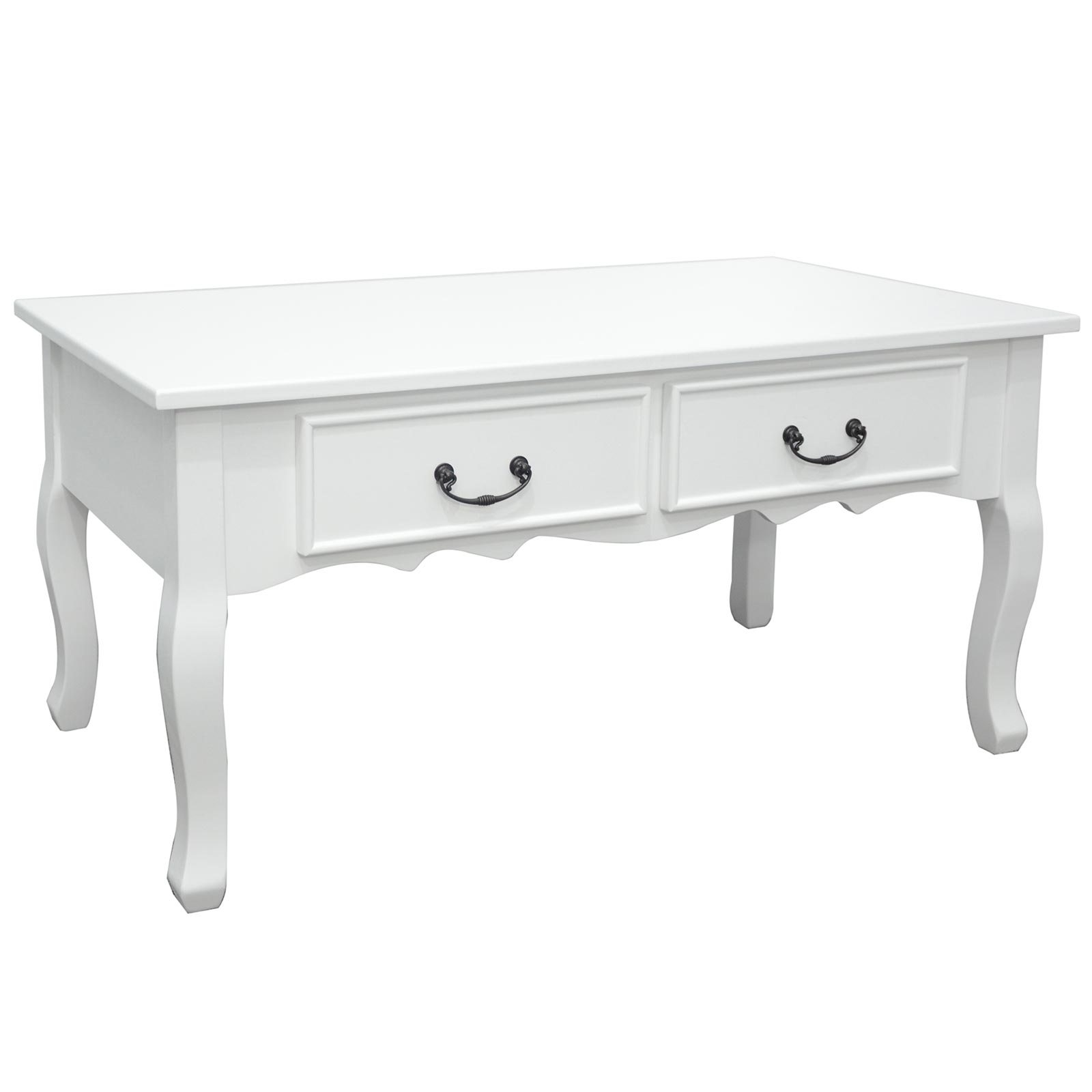 Couchtisch - weiß - mit Schubladen - 90 cm breit