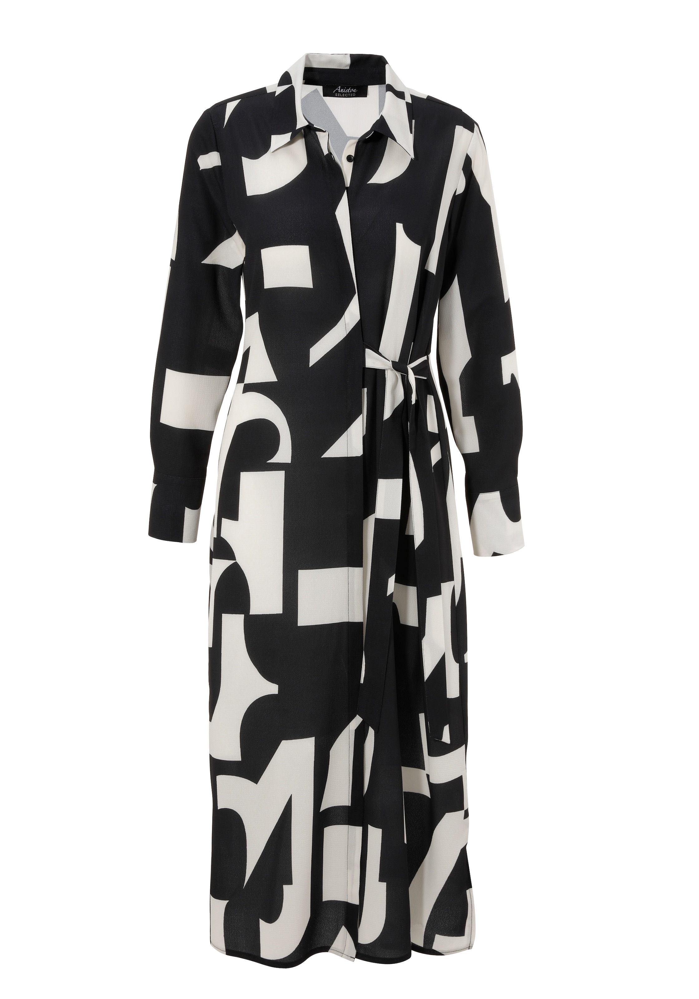 Aniston SELECTED Midikleid , Hemdblusenkleid mit seitlichem Bindedetail