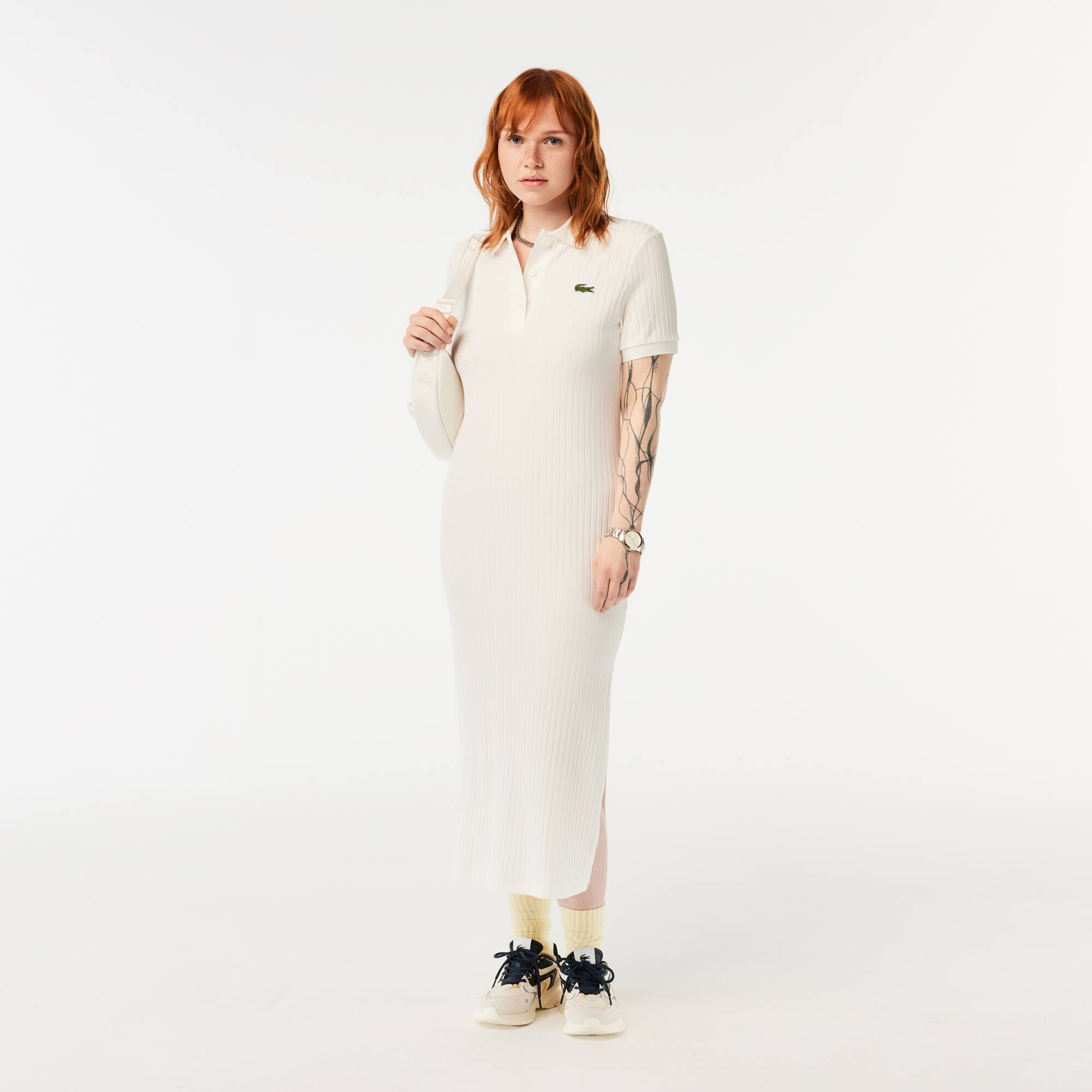 Damen LACOSTE Midi-Kleid im Polo-Style Kleider & Röcke - Weiss - Lacoste - Damen