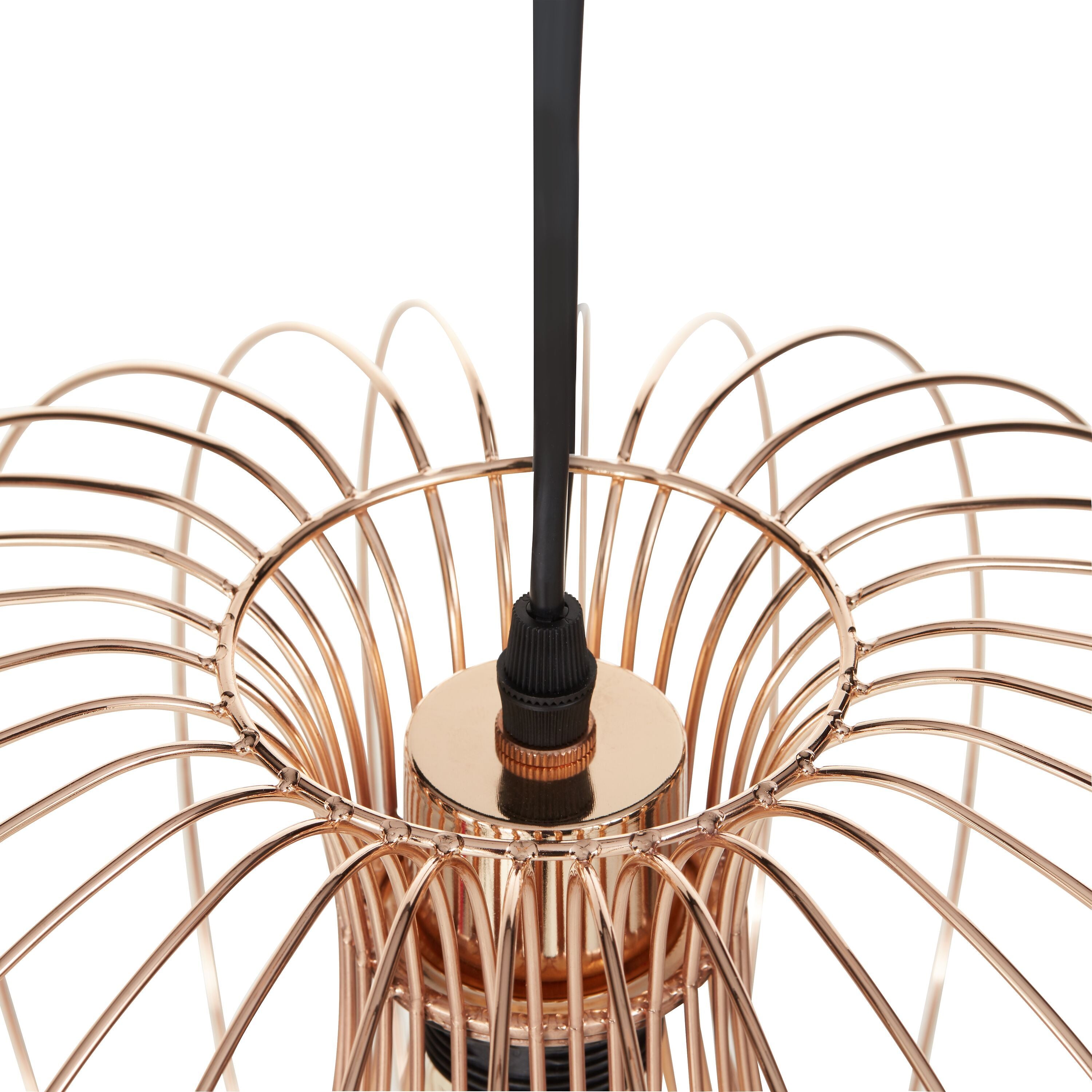 LORENA Hängeleuchte - Kupferfarbig / B: 40.0 cm x T: 40.0 cm x H: 120.0 cm