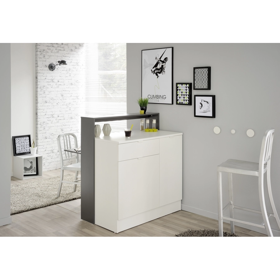 Parisot Multifunktionsregal Key 1 Weiß - Grau Weiß - Grau