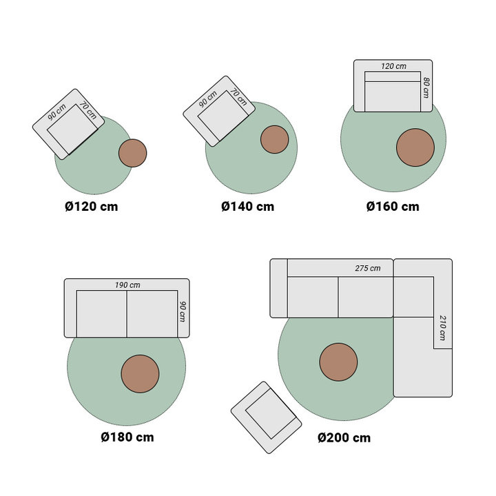 Rond vintage vloerkleed - Spring Medaillon Groen/Creme