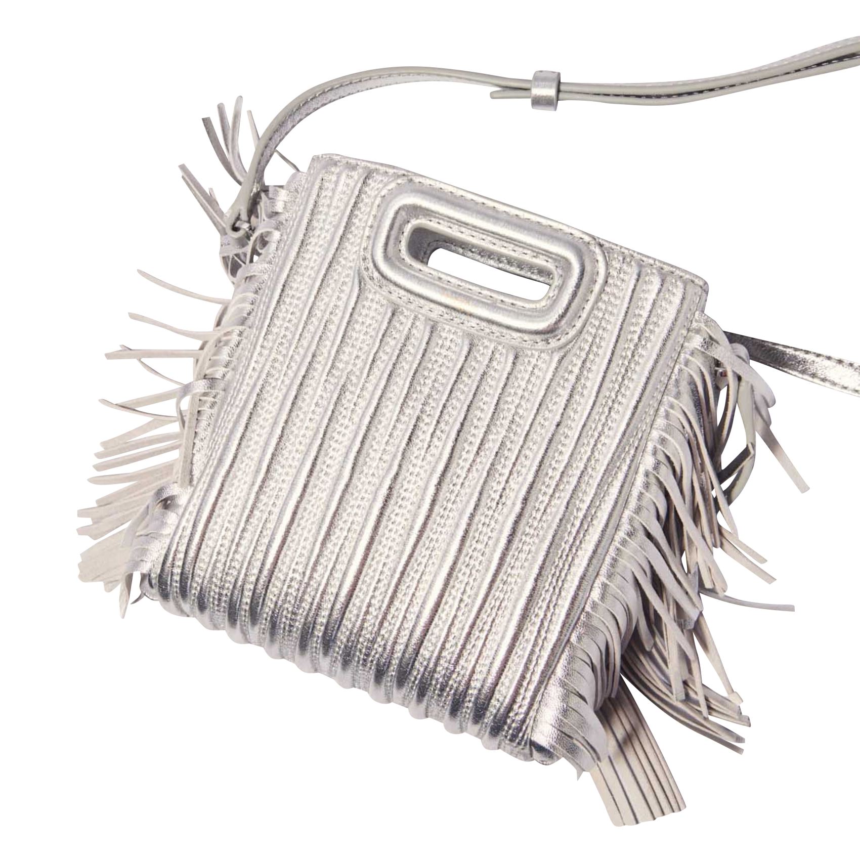 M MINI - Sac bandoulière en cuir| Argent